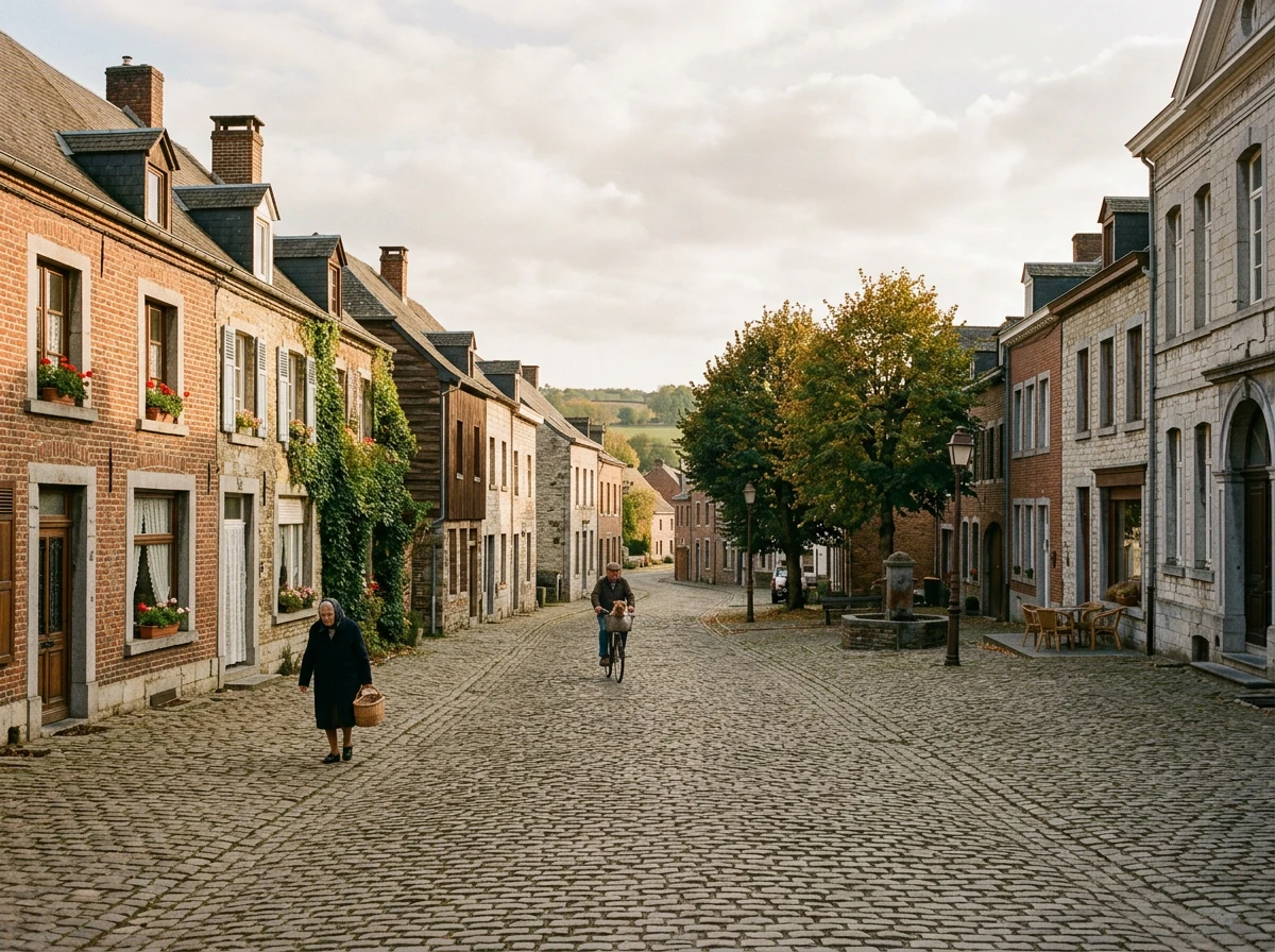 Vue d'un village du Brabant Wallon, région où opère l'agence Immobilière Baccus