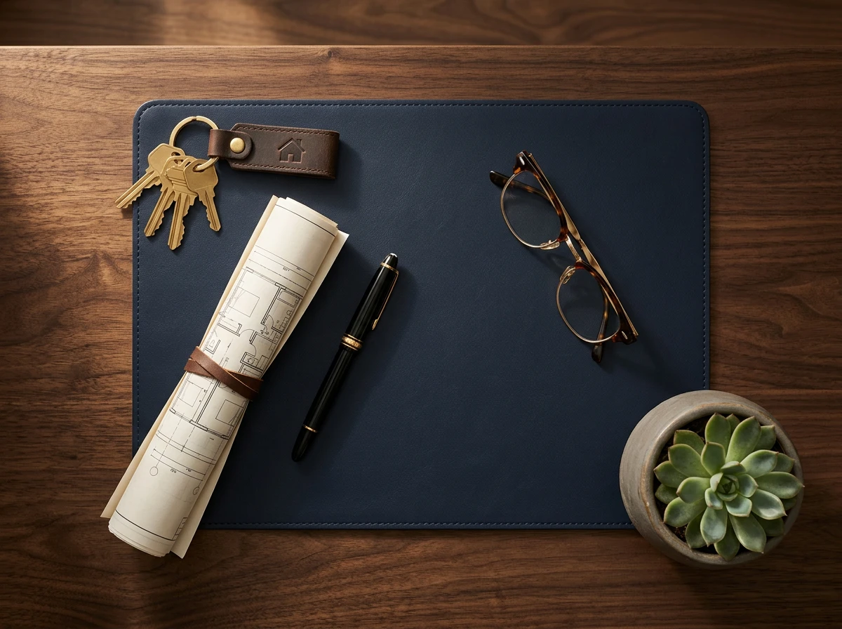 Agent immobilier présentant une estimation de bien