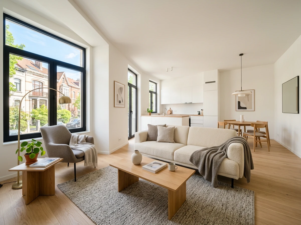 Intérieur d'un appartement lumineux proposé en location